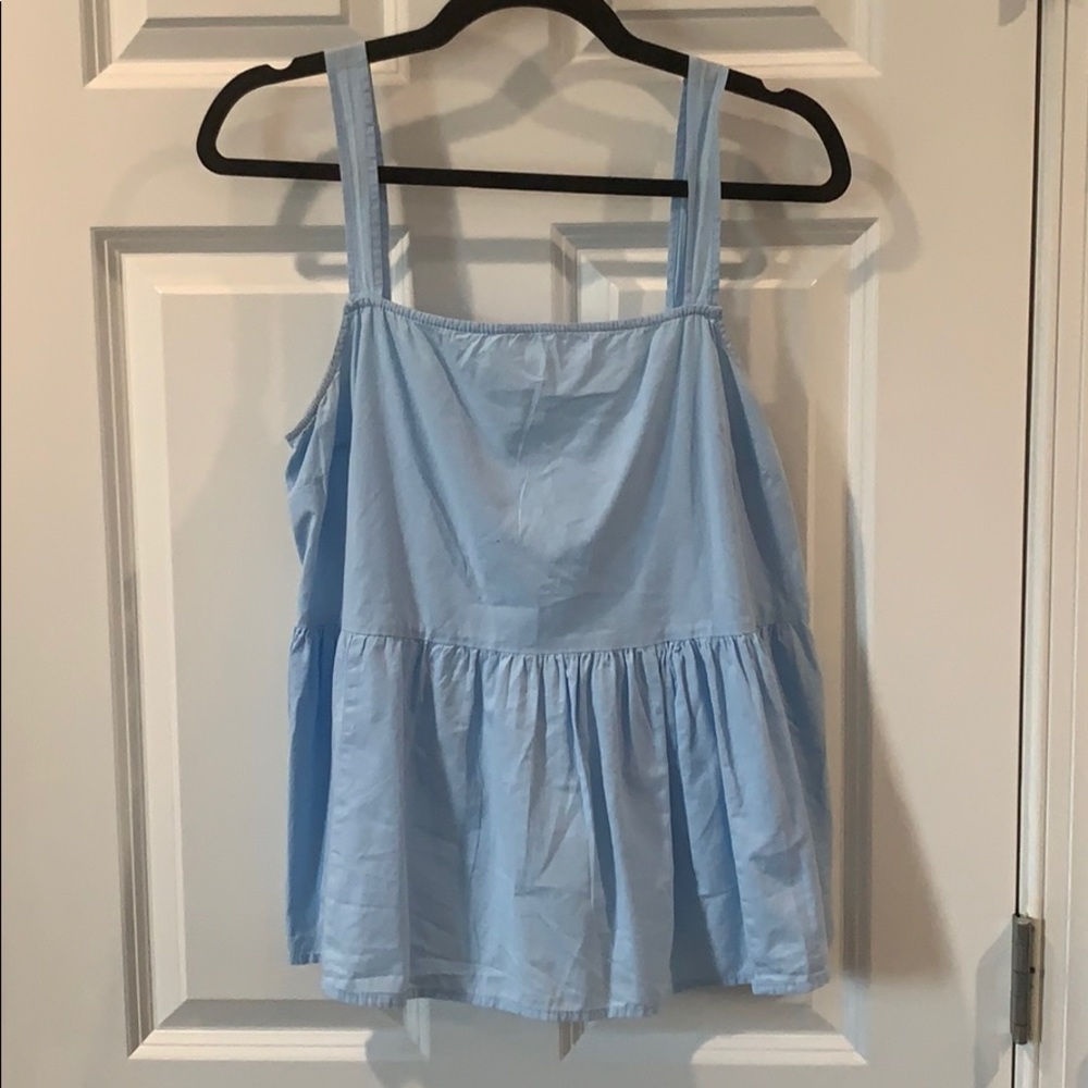 ASOS Baby Blue Peplum Tank Top Size 8